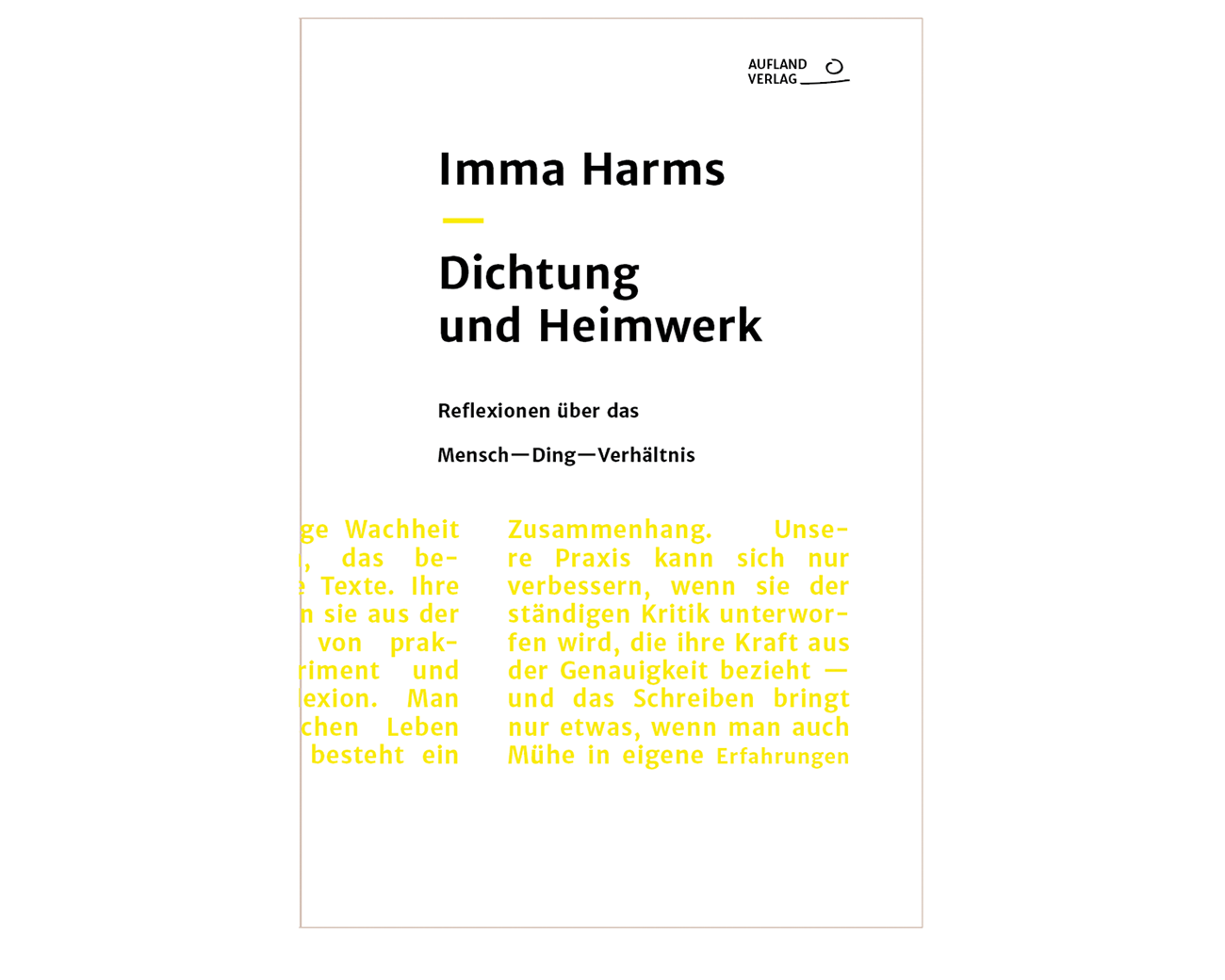 Aufland Verlag, Oderbruch, Brandenburg, Buch, Imma Harms, Dichtung und Heimwerk