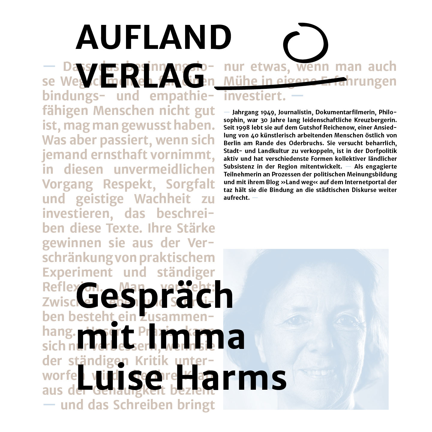 Aufland Verlag, Oderbruch, Brandenburg, Podcast, Gespräch mit Imma Harms